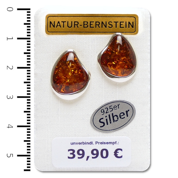 90114c Bernstein Ohrstecker, Tropfen