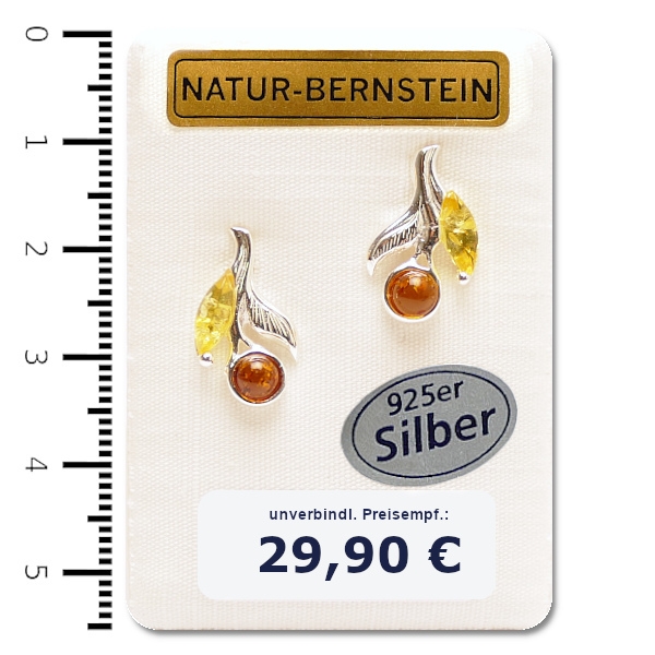 90252 Bernstein Ohrstecker, multicolor