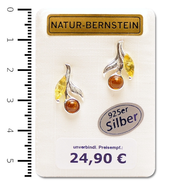 90252 Bernstein Ohrstecker, multicolor