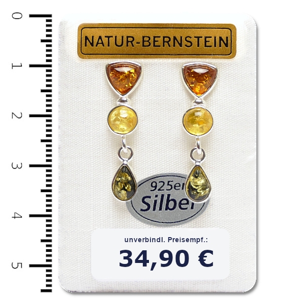 90294 Bernstein Ohrstecker, multicolor