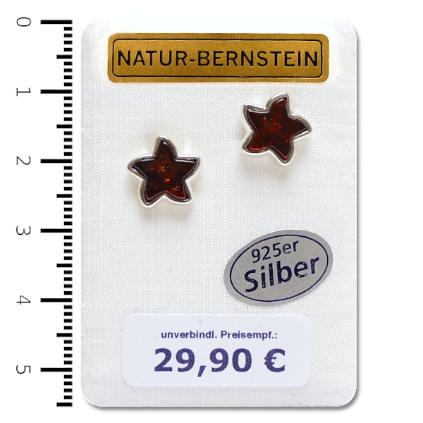 90313 Ohrstecker Stern, cognac