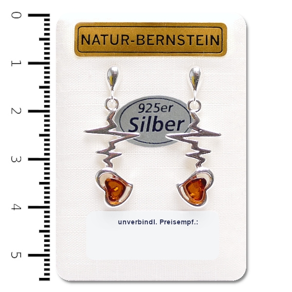 90411 Ohrstecker Herz, cognac