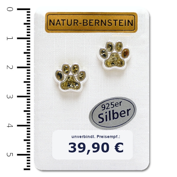 90563g Ohrstecker Pfote, grün