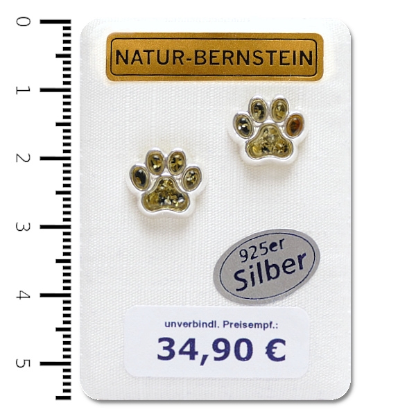 90563g Ohrstecker Pfote, grün