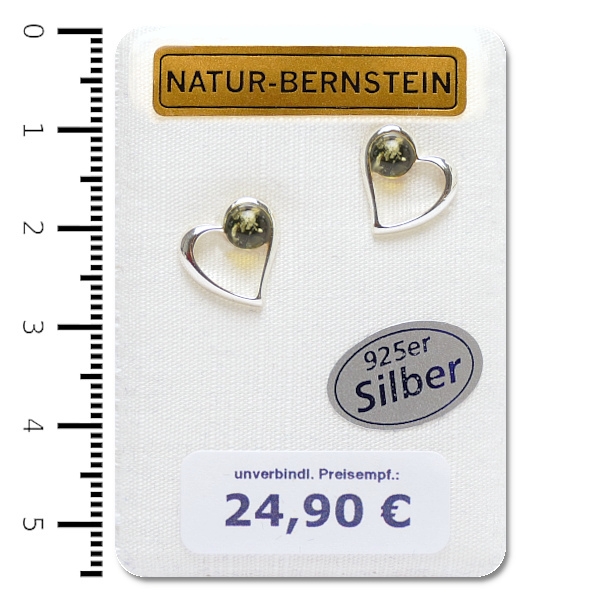 90614g Ohrstecker Herzrahmen "S"