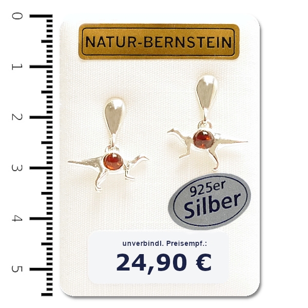 90963 Ohrstecker Dinos, cognac