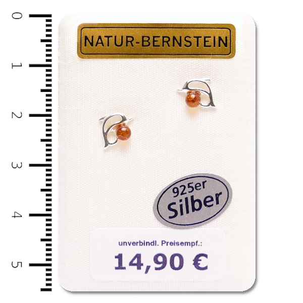91003 Ohrstecker Delphin, cognac