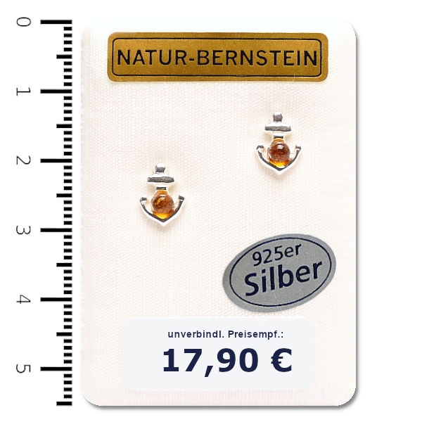 91004 Ohrstecker Anker, cognac