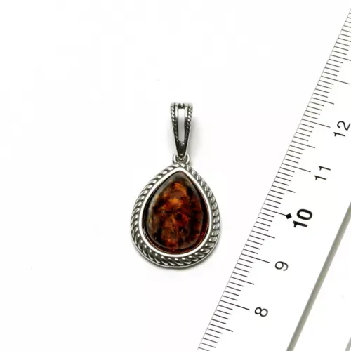 K415 Silber Anhänger, cognac