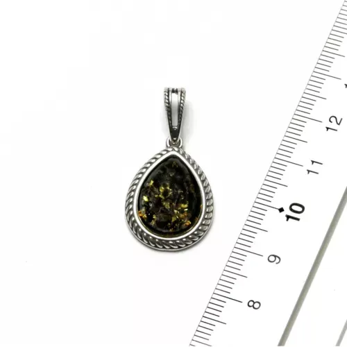 K416 Silber Anhänger, grün