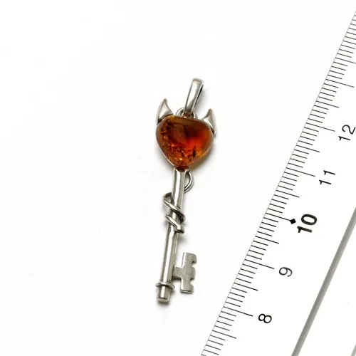 K420 Silber Anhänger, cognac