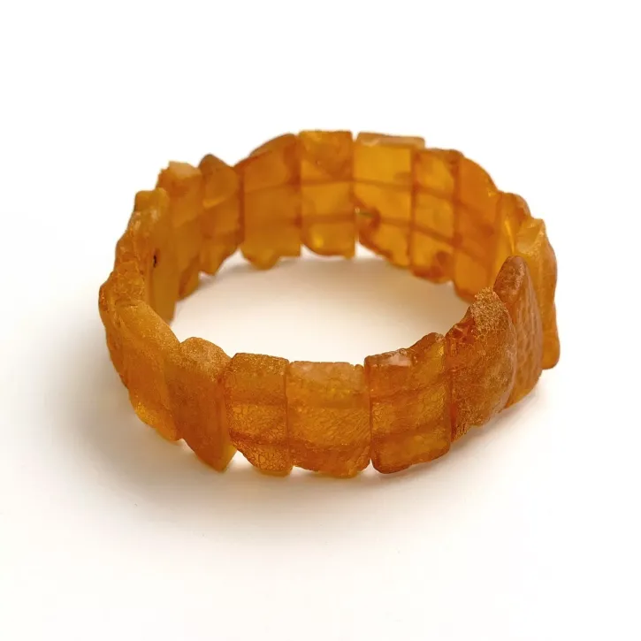 V38-05 Platten Armband, roh, cognac