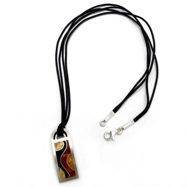 V55-10 Silber Collier mit Baumwolle