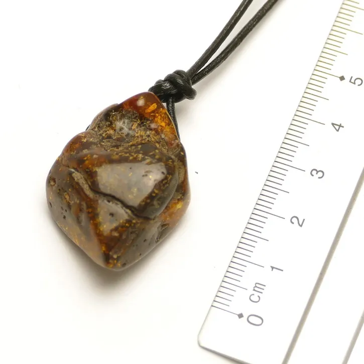 V26-46 Bernstein-Tropfen, cognac/grün